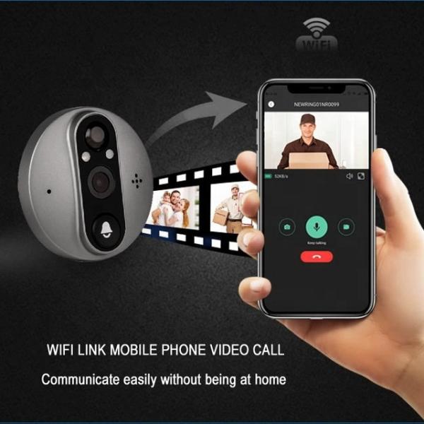 Smart Video Door Bell Tuya CCTV Camera 1080P HD 4.3 Inch LCD 5000mah Wifi Peephole Video Doorbe