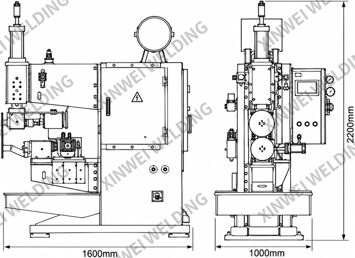 Stainless Steel Motor Roller Horizontal Continuous Pneumatic Rolling Pipe Elbow Duct Circular Seam Welding Machine