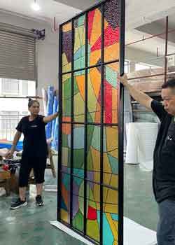 High-Temperature Colored Enamel Glass Partition with 6063-T5 Aluminum Alloy Frame for Fade-Resistant & Long-Lasting Color