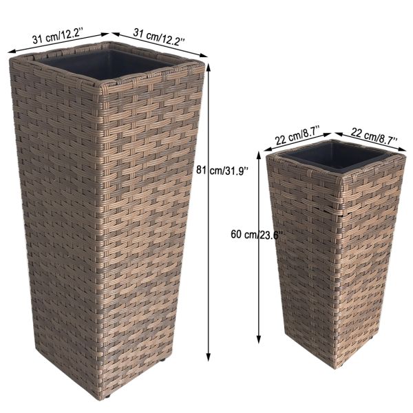 Outdoor Indoor Rattan Flower Pot Wicker Garden Planter Stand