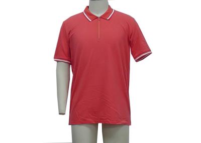 Nice Red Mens Polo T Shirts Placket With Adhesive Tape Customized  Size