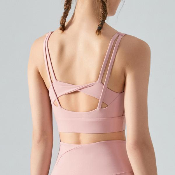 Twist Hollow Out Yoga Underwear Fitness Vest Women'S Removable Bra