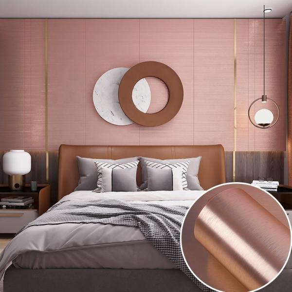 60cm*2m Luxury Metallic Wallpaper Copper Removable Vinyl Wallpaper Furniture Sticker