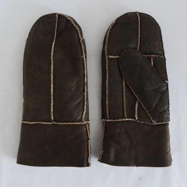 Manufacturer customized shearling sheepskin double face mitten gloves