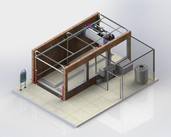Single Arm 8000mm 24.5kw Automatic Car Wash System