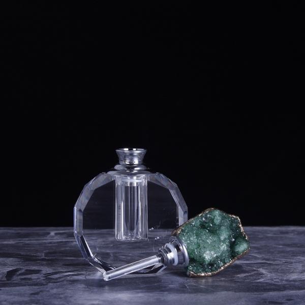 Wedding Gift Natural Crystal Round Agate Glass Perfume Oil Bottle Custom