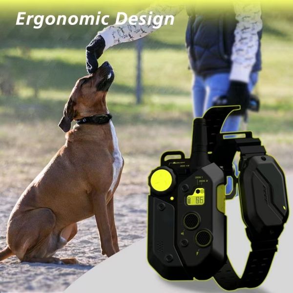 High End Fashion Large Dog Training E-Collar Set 4000FT 1200M Remote Waterproof IPX7 Rechargeable Eco-Friendly Nylon Shock