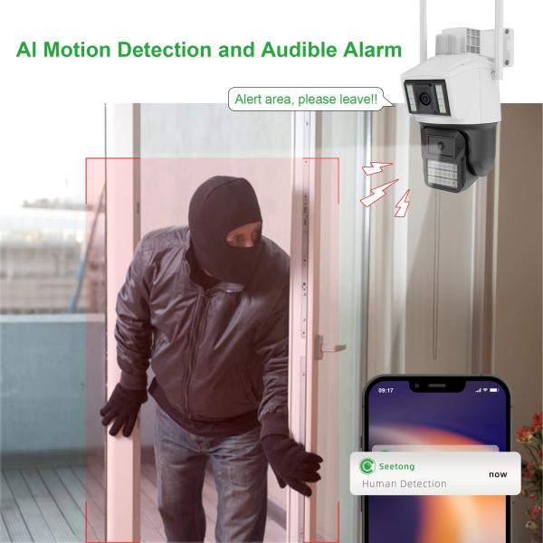 4mp Dual Lens Smart Wireless Camera CCTV Human Tracking Dual Light Night Vision Two Way Audio WIFI Securirty Camera