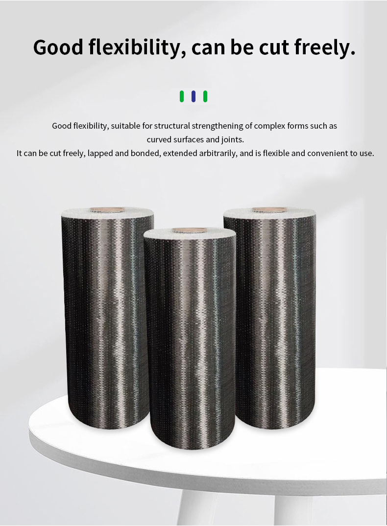 High-Strength Waterproof Carbon Cloth Unidirectional Carbon Fiber Fabric Reinforced Concrete for Industrial Construction
