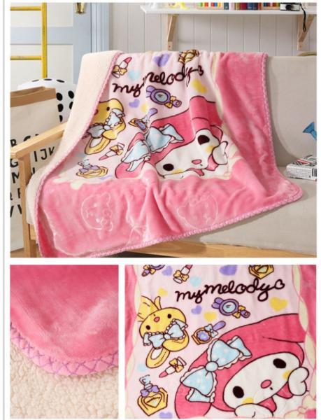 Double Ply Warm Sherpa Blankets Cartoon Printed For Baby / Children Skin Friendly