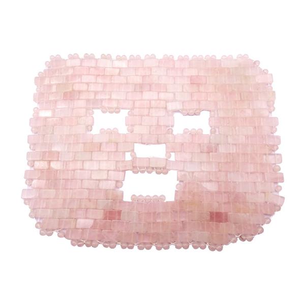 Eye Massage Area 7.4*9.25inch Rose Quartz Jade Mask Natural Stone Face Massager
