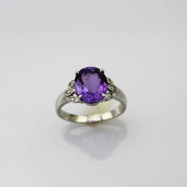 Women Jewelry 925 Silver Oval Cubic Zirconia Blue Topaz  Ring(F62)