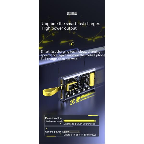 TYPE-C Input Interface Power Bank Transparent 10000mAh Mobile Power Supply for iPhone 15 14