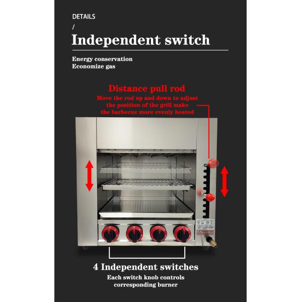 Газовая коммерческая саламандровая гриль для хлебопекарного хлеба в высокопроизводительной печи из нержавеющей стали
