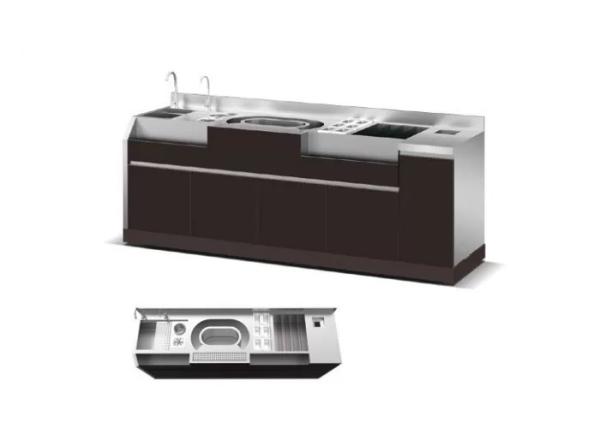 Red Refrigerated Blending Cabinet Stainless Steel Bartender Commercial Cocktail Station