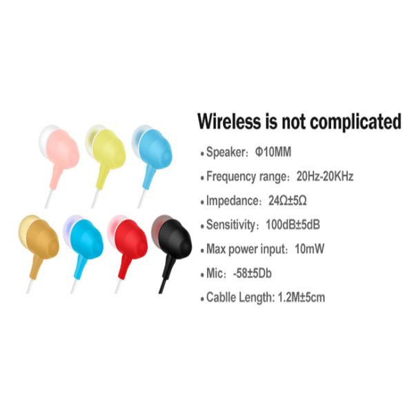 3.5mm Jack Wired In Ear Earphones 47in Wired Earbuds For Phone Calls
