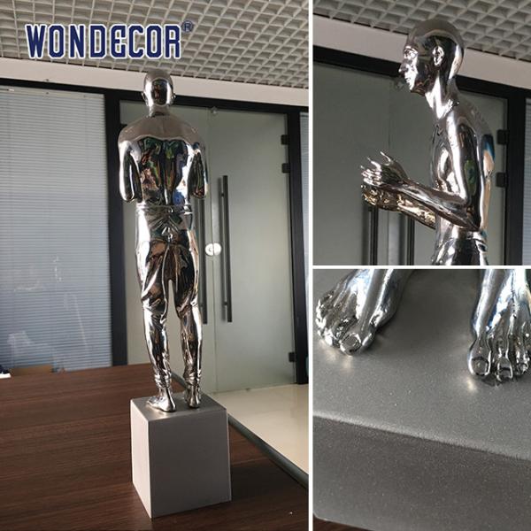 Standing Person Stainless Steel Garden Sculptures Weather Resistance