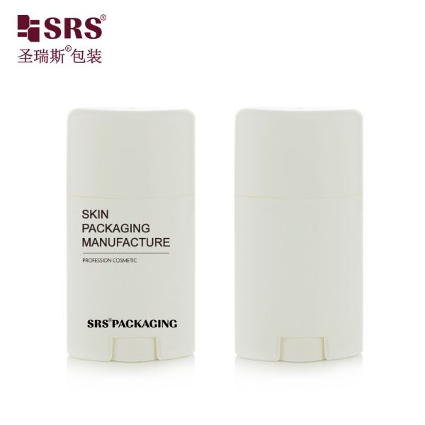 D040 15ml 50ml 75ml Oval Shape PP Glossy Deodorant Stick Container Packaging PCR Bottom Filling