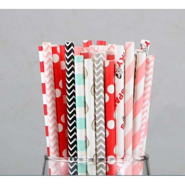 Straight Style Disposable Creative Juice Cocktail Art Paper Party Table Straw for Party