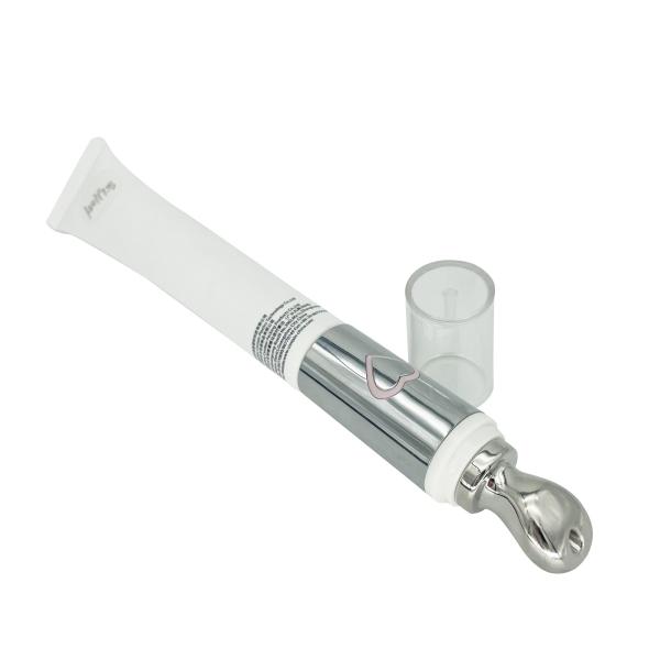 Customized Lotion Squeeze Tube Eye Cream Massage Packaging Cosmetic Plastic Soft Tube with Massage Applicator Zinc Alloy