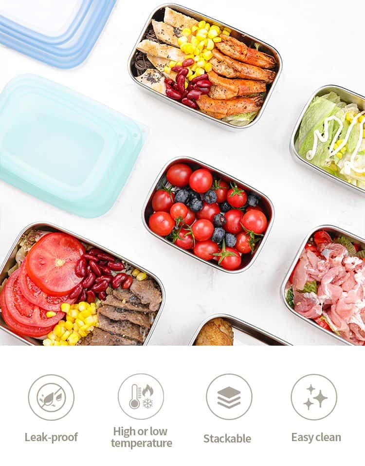 IKOO 304 Stainless Steel Food Container 650ml with Silicone Lid