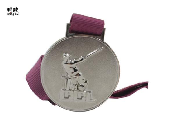 Golf Event Award Design Medals Customized Silver Plating , Zinc Alloy Medal Round Shaped