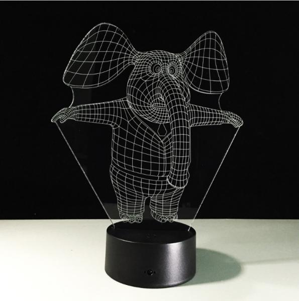 Elephant 3D Night Light 7 Colors Change with Remote Control As Birthday Gifts For Baby Room Decoration