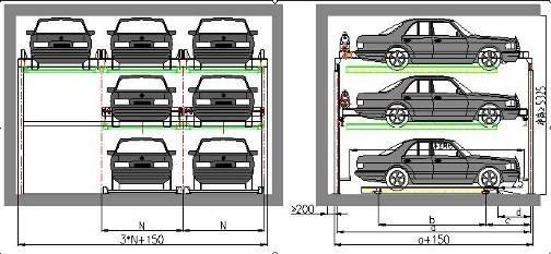 Anti Falling Hook Mechanical Parking Garage Optional Color PLC Automatic Control