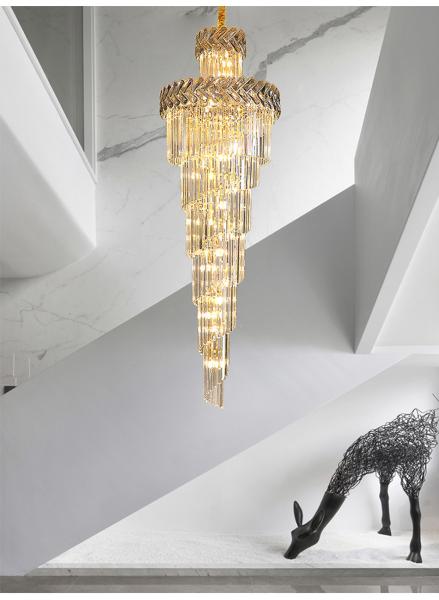 Hall Living Room Chandelier Smoky Gray Crystal Lamps art deco style gold chandelier(WH-NC-42)