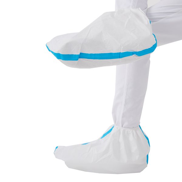 CE Certified Taped-Seam Disposable Overshoes Non Woven Automatic Shoe Covers Waterproof PP PE CPE Materials