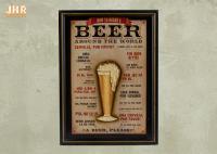 Las placas decorativas de la pared de la cerveza de la pared del arte de la muestra del Pub de la decoración de madera beige de la pared se dirigen decoraciones