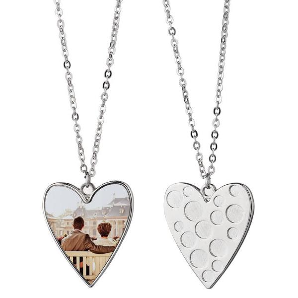 Sublimation Love Heart Necklace Valentines Necklace For Heat Transfer