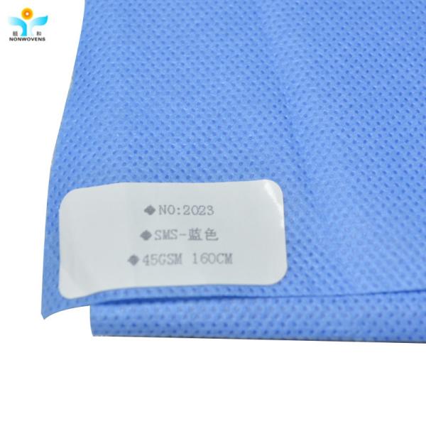 35gsm SMS Non Woven Fabric Waterproof Repellent For Surgical Gown