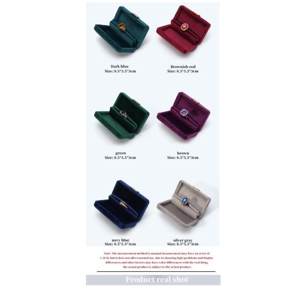 Logo personnalisé Hanhong de velours Luxe boîte de bijoux verte pour boucles d'oreilles Bracelet Collier Ring