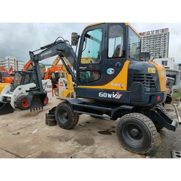 HYUNDAI R60W Excavadora de segunda mano Hyundai Excavadora de ruedas usadas 6 TON Excavadora de ruedas de segunda mano 60WVS