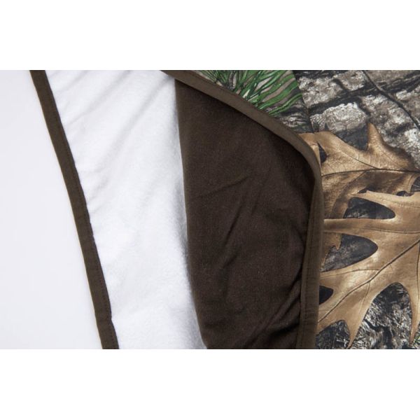 Men's Realistic Woodland Camouflage Hunting Jacket with 100% Polyester Shell and Fleece-Lined Warmth Quarter Zip Pullover