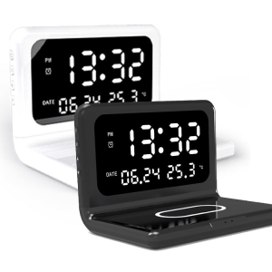 Custom Mini Wireless Rechargeable Calendar Digital Clock Multifunctional