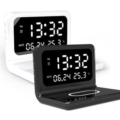 Custom Mini Wireless Rechargeable Calendar Digital Clock Multifunctional