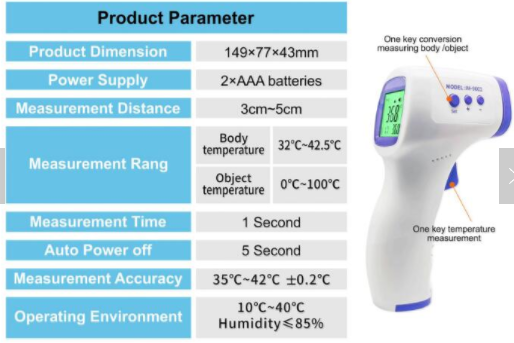 Medical Forehead And Ear Thermometer No Contact Baby Thermometer CE FDA