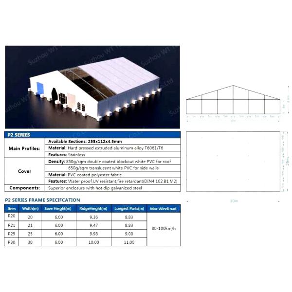 Heavy Duty Marquee Canopy Tent / White Church Entrance Canopy Removable Length
