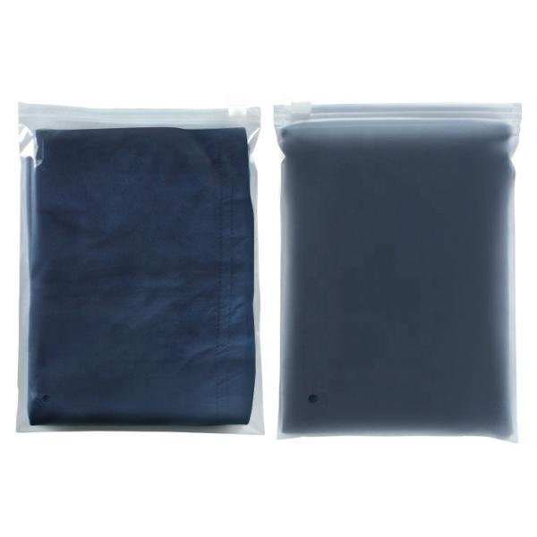 One side transparent one side frosted bag clothing packaging bags plastic zip lock clear plastic bag with zipper