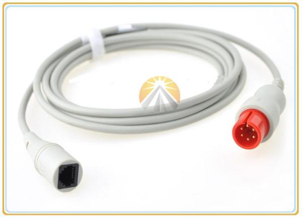Gray 6 Pin Invasive Blood Pressure Cable For Spacelabs Mindray Goldway