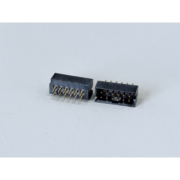 2.00mm Pitch Dual-Row Pin Header Connector, Vertical PCB Mount, 2×6 Pins, Electrical Signal Gold-Plated Terminal Connector for Automotive, Server & Industrial Devices