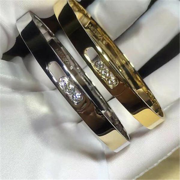 Luxury jewelry Luxury Jewelry Three drill sliding bracelet 18k white gold yellow gold rose gold diamond bracelet