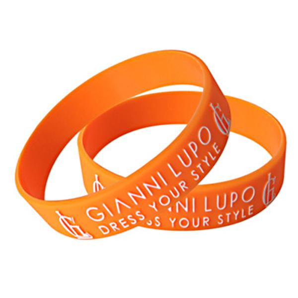 Raised Lettering Low Relief Embossed 1 Inch Custom Silicone Rubber Wristbands