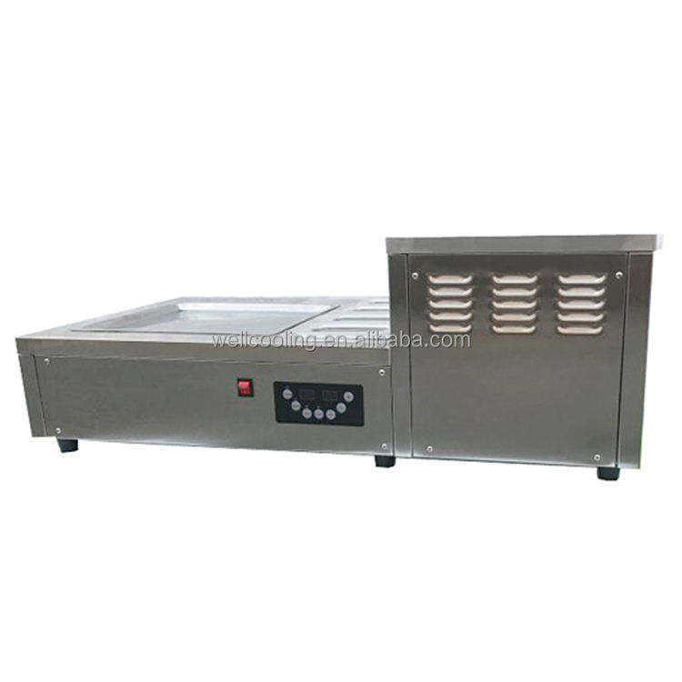 Customized Thai Fried Flat Ice Cream Roll Machine Stainless Steel Quick Frozen Ice Cream Roll Machine