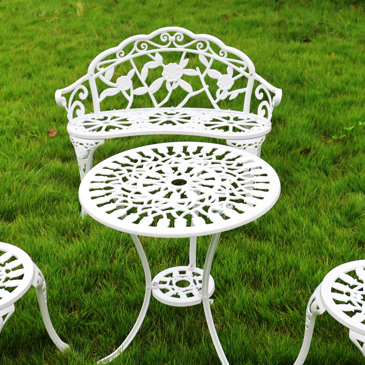 Metal Type Aluminum Love Seat Bench for Outdoor Patio Garden Balcony in Modern Design