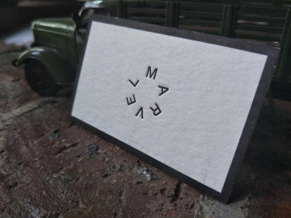 Premium Textured Letterpress Business Cards For Hair Stylist / Personal Trainer