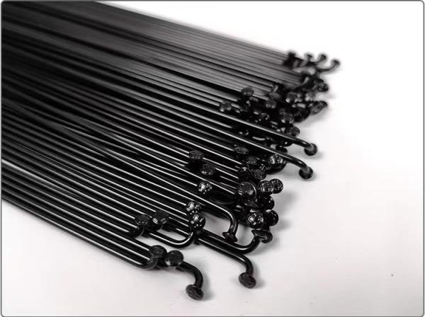 2mm Diameter Bicycle Spare Parts Stainless Steel Bicycle Spokes With Black J-Bend Spoke And Pillar 1423