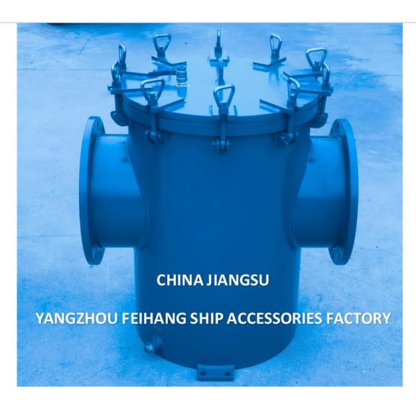 FH-AS300 CBM1061-81 Corps de filtre Simplex pour eau de mer en acier au carbone galvanisé, Cartouche filtrante en acier inoxydable, Maille de 5 mm